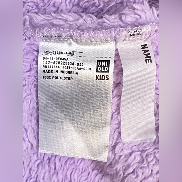 Uniqlo Lavender Fluffy Yarn Fleece Full-Zip Jacket Size 11-12 - Picture 10 of 11